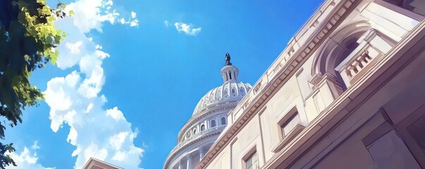 Majestic Capitol Building under a Sunny Sky