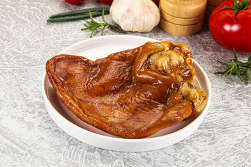 Smoked pork ear snack appetizer