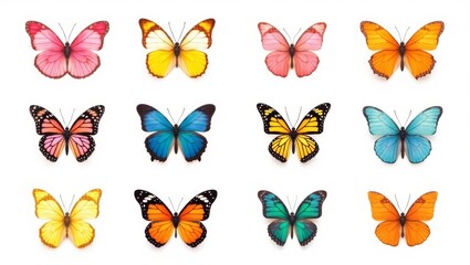 Colorful butterfly grid illustration