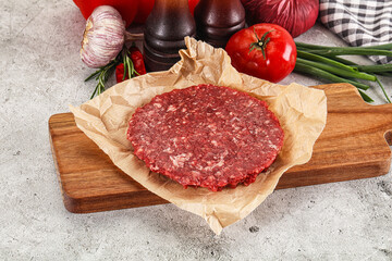 Raw beef burger cutlet minced meat