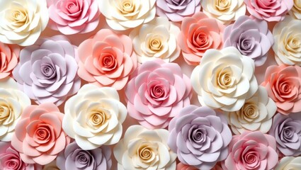 Elegant pastel paper roses floral arrangement