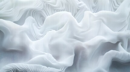 Obraz premium Abstract White Fabric with Layered Waves