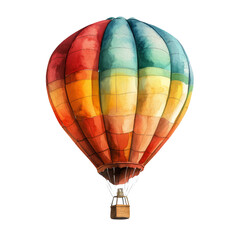Colorful Hot Air Balloon Watercolor Illustration Isolated Background