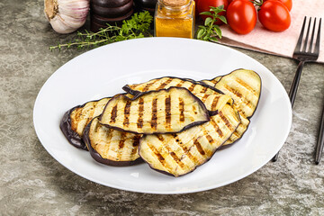 Grilled eggplant slice snack appetizer