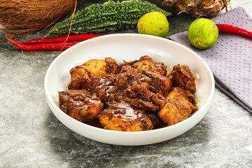 Indian cuisine - Vindaloo fish with spices