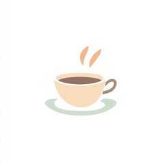 Obraz premium Coffee cup, hot beverage, saucer, minimalist, cafe, website design