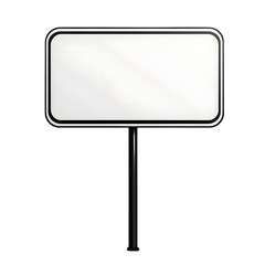 Empty Road Sign with Black Border for Custom Messages, Isolated on Transparent Background