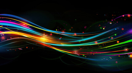 vibrant abstract light streaks with colorful bokeh