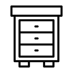 Cabinet Vector Line Icon Design