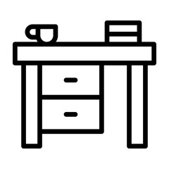 Desk Vector Line Icon Design