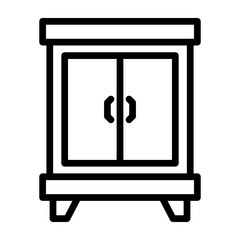 Wardrobe Vector Line Icon Design