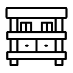 Fototapeta premium Shelf Vector Line Icon Design
