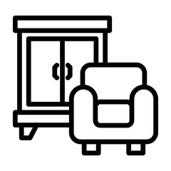 Furniture Vector Line Icon Design