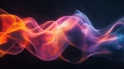 Fototapeta premium dynamic abstract light trails in cyberpunk color palette, volumetric fog and particle effects, ultra-modern tech aesthetic with motion blur