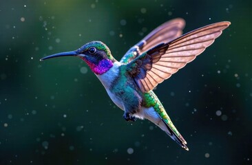 Obraz premium Close-up. Hummingbird bird during flight.