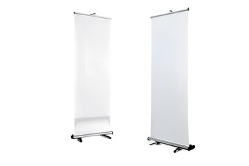 Roll Up Banner Stand Mockup on Transparent Background
