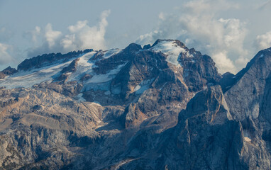 Ortler mountain with ice and snow rocks 