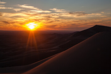 Khongoryn Els sand dunes landscape, Mongolia. Gobi desert