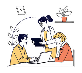 Group business team meeting and working collaboration in office workplace con concept