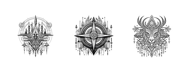 Tattoo Design Vorlage Abstrakte Grafische Elemente