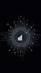 Technology background, minimalist background, geometric pattern, connection, networks, abstract background, Wi-Fi, signal