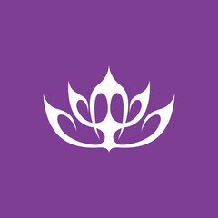 simple lotus flower logo for icon or symbol