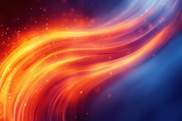 Obraz premium Abstract fiery and icy swirls, glowing light streaks background.