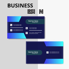 Abstract black business card with blue , amazing card, latest card, visited card.
