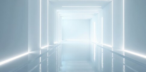 Fototapeta premium Clean, bright white futuristic backdrop Sleek, glowing lines subtly textured , space, digital, clean