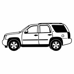 Tahoe car silhouette vector art