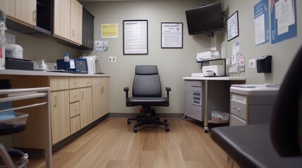 Fototapeta premium Serene Medical Examination Room Interior