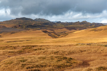 Fascinating autumn Katla Geopark on the island of Iceland