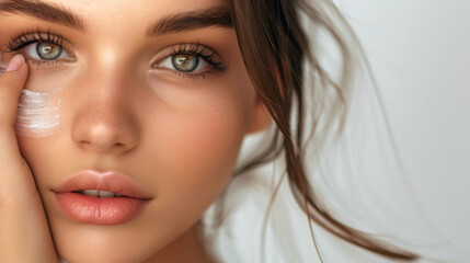 beautician applying face mask