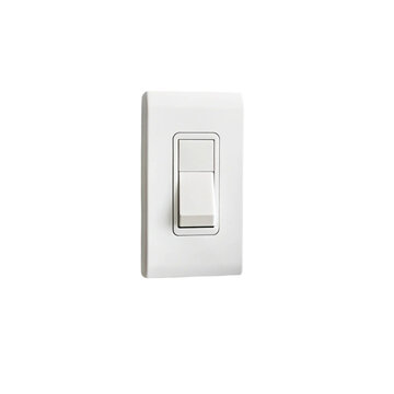 two light switch trun off two and one trunon on white wall