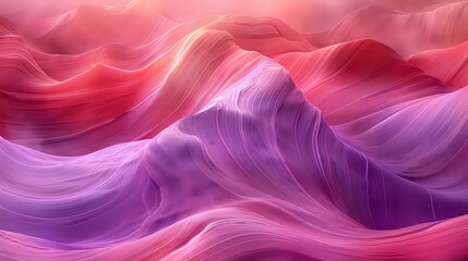 Fototapeta premium Smooth flowing abstract waves in vibrant pink and purple colors create dynamic background perfect for modern design projects and presentations.