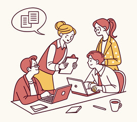 Group business team meeting and working collaboration in office workplace con concept