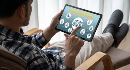 E-learning website with sofware for student to study online on the internet network snugly