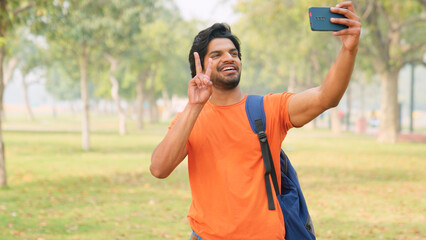 Indian College Student Clicking Slefie or Picture