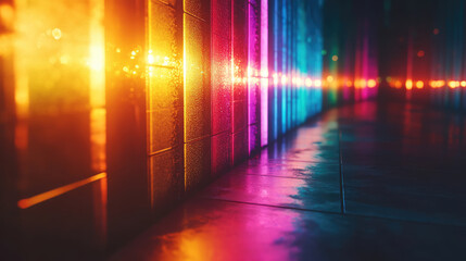 Black background with colorful lights, light beams, blurry cinematic sparkling in the air, glitchcore, glowy iridescence bokeh sparkles. Festive light leak overlay