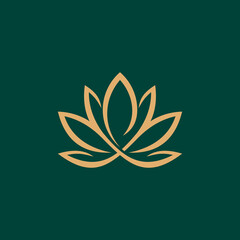 simple lotus flower logo for icon or symbol
