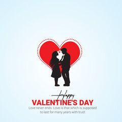 Happy Valentine's Day, Valentine creative ad, 3d illustration