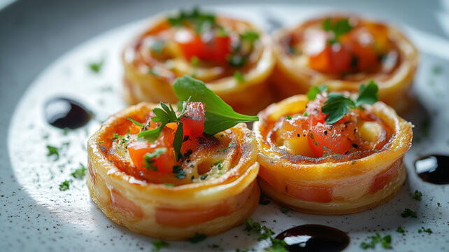 Colorful mini tartlettes for festive aperitifs delight