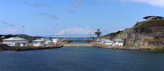 Panama Canal Gate to Atlantic Ocean