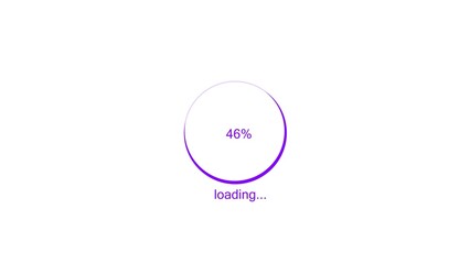 100 percent number circle loading icon modern design purple color 4k illustration. Abstract beautiful circle loading bar on white background 4k illustration.
