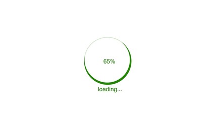 100 percent number circle loading icon modern design lime green color 4k illustration. Abstract beautiful circle loading bar on white background 4k illustration.