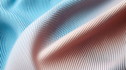 Close-up of soft gradient fabric in blue and pink with fine texture
