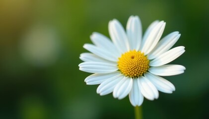 Obraz premium Delicate chamomile flower, white petals, yellow center , petals, floral, pure