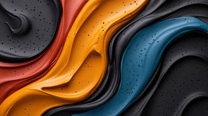 Vibrant Swirls of Color: A close-up view showcasing a mesmerizing arrangement of rich, dynamic colors merging and flowing together in a painterly, artistic composition.