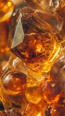 Beautiful amber crystal formations showcasing intricate details and vibrant colors in a natural setting