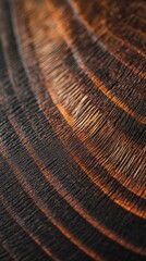 Close-up view of textured wood surface highlighting natural patterns and warm colors in a rustic setting